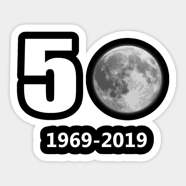 full moon 50th  anniversary 20  july 2019 Satellite a night usa gift man women Sticker by Azadinstore